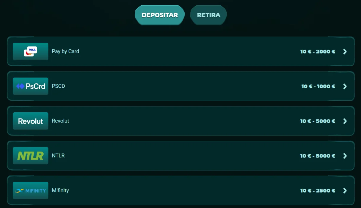 Métodos de Pago