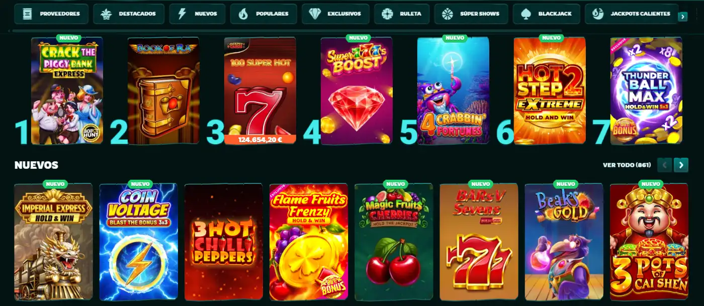 Playio Casino Página principal